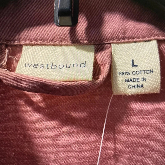 Westbound Womens Denim Jean Jacket Tattered Edges Metal Buttons Size L NWT - Picture 4 of 8